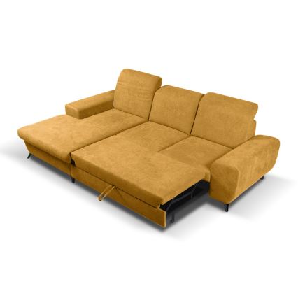 ALTA Left-Facing L-Shaped Upholstered Sofa Bed with Storage, Yellow