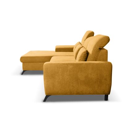 ALTA Left-Facing L-Shaped Upholstered Sofa Bed with Storage, Yellow