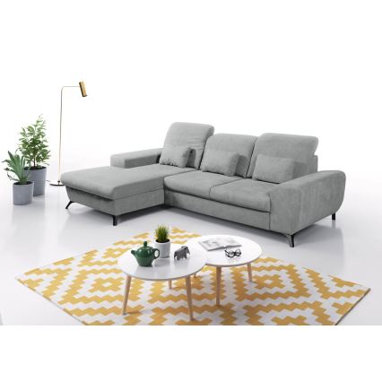 ALTA Left-Facing L-Shaped Upholstered Corner Sofa Bed with Storage, Gray