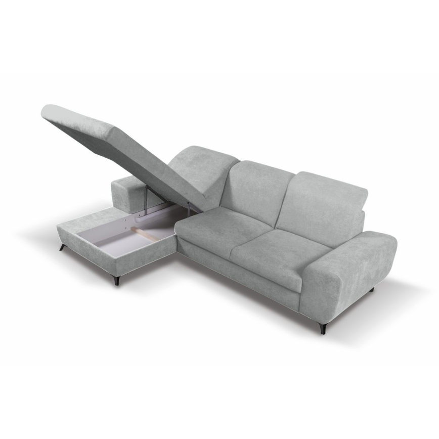 ALTA Left-Facing L-Shaped Upholstered Corner Sofa Bed with Storage, Gray