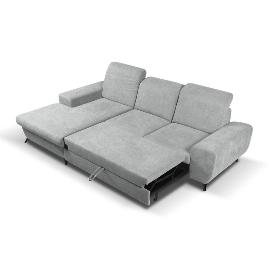 ALTA Left-Facing L-Shaped Upholstered Corner Sofa Bed with Storage, Gray