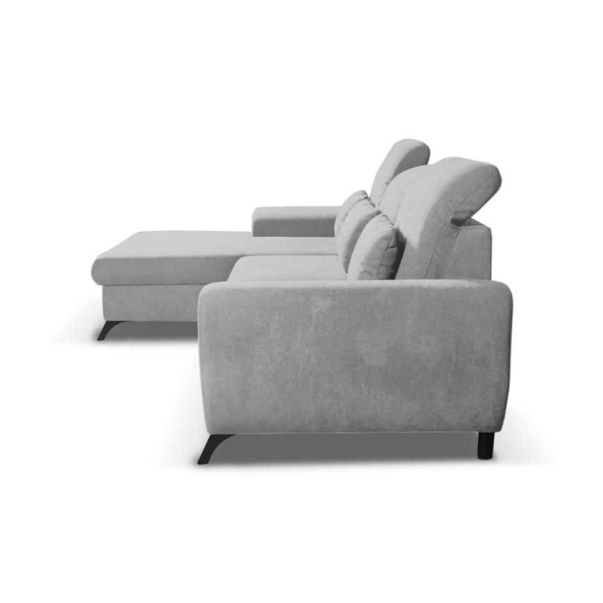 ALTA Left-Facing L-Shaped Upholstered Corner Sofa Bed with Storage, Gray