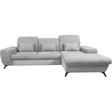 ALTA Right-Hand L-Shaped Upholstered Corner Sofa Bed with Built-In Storage, Grey