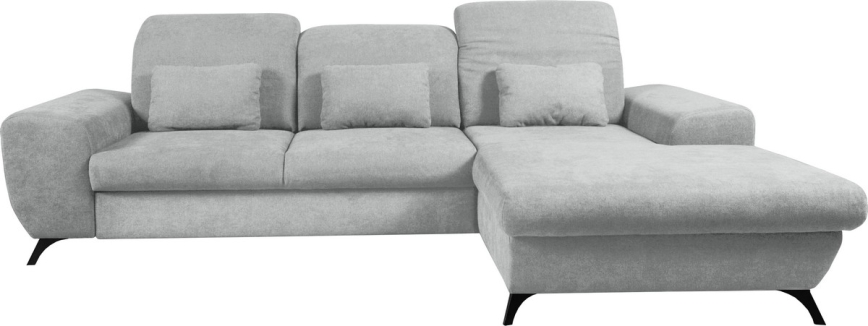 ALTA Right-Hand L-Shaped Upholstered Corner Sofa Bed with Built-In Storage, Grey