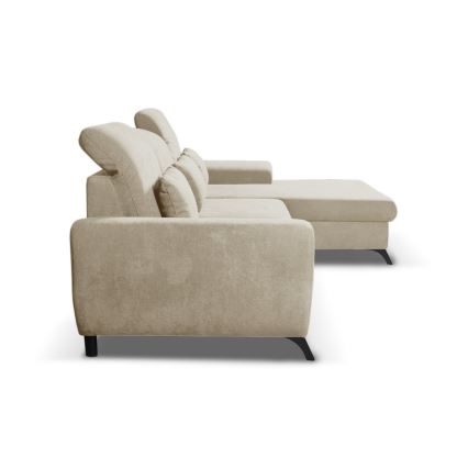 ALTA L-Shaped Right-Facing Upholstered Sofa Bed with Storage, Beige