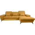 ALTA Right-Hand L-Shaped Upholstered Corner Sofa Bed with Storage — Yellow
