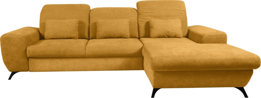 ALTA Right-Hand L-Shaped Upholstered Corner Sofa Bed with Storage — Yellow