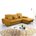 ALTA Right-hand L-shaped Upholstered Corner Sofa with Pull-out Bed and Storage, Yellow