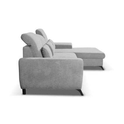 ALTA Right-Hand L-Shaped Upholstered Corner Sofa Bed with Built-In Storage, Grey