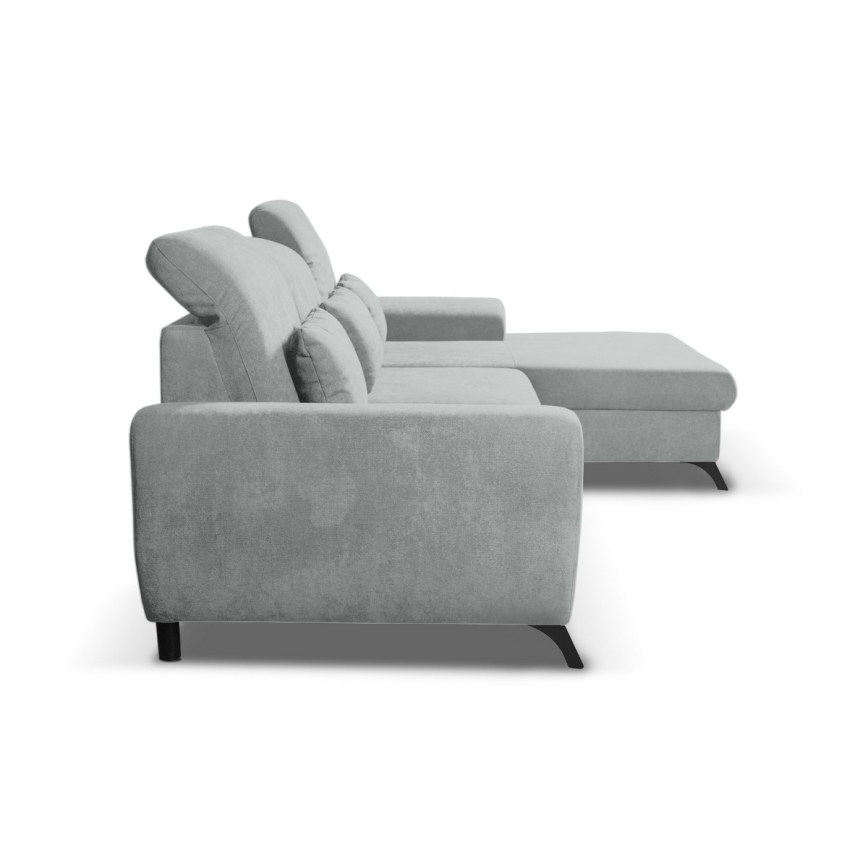 ALTA Right-Hand L-Shaped Upholstered Corner Sofa Bed with Built-In Storage, Grey