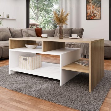 ALVA 120x53 cm Coffee Table, White/Grande Oak