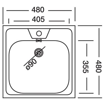 ALVEUS 1074634 - ALLUX 48 x 48 cm stainless steel kitchen sink with satin finish