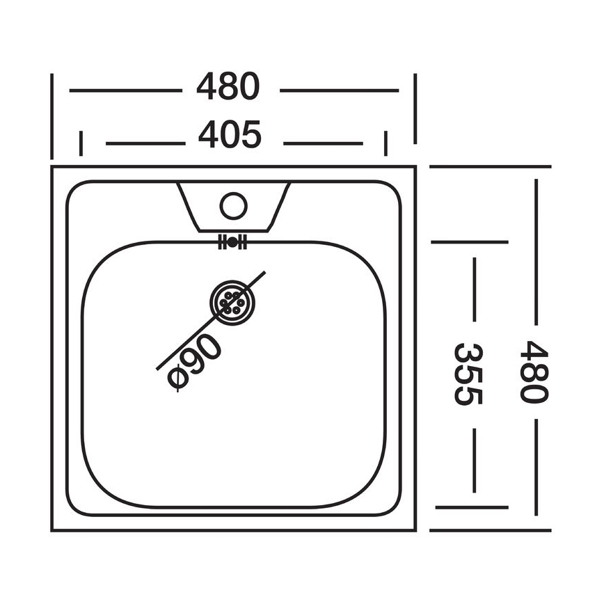 ALVEUS 1074634 - ALLUX 48 x 48 cm stainless steel kitchen sink with satin finish