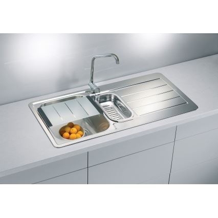 ALVEUS 1082440 - LINE Kitchen Sink 98 x 50 cm, Stainless Steel, Satin Finish