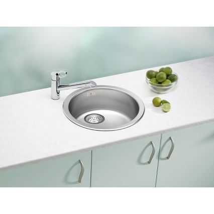 ALVEUS 1084837 - Kitchen sink FORM d. 45 cm matte steel/satin, large outlet