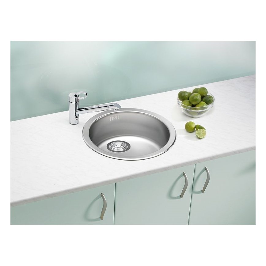 ALVEUS 1084837 - Kitchen sink FORM d. 45 cm matte steel/satin, large outlet