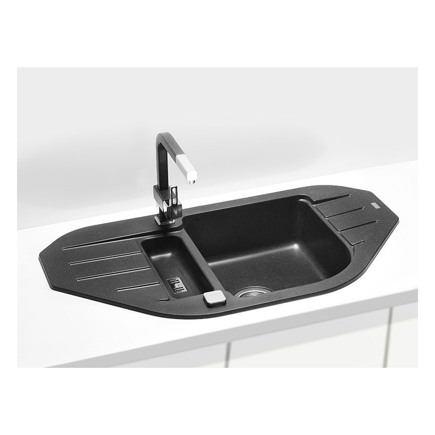 ALVEUS 1090940 - Kitchen sink NIAGARA 90x50 cm granite/black