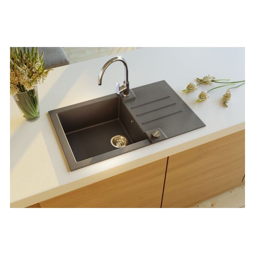ALVEUS 1090942 - Kitchen sink ROCK 78x48 cm granite/black