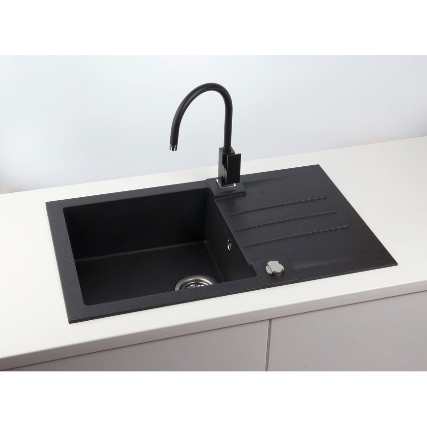 ALVEUS 1090942 - Kitchen sink ROCK 78x48 cm granite/black