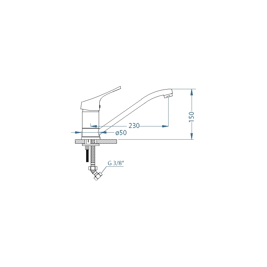 ALVEUS 1091137 - Sink tap RIVIERA 14,8 cm shiny chrome