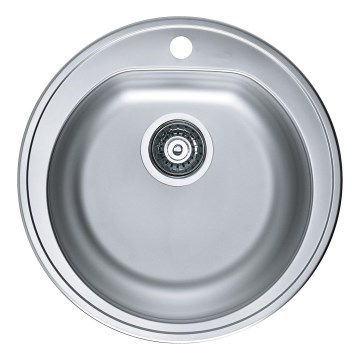 ALVEUS 1116756 - FORM kitchen sink Ø 51 cm stainless steel, satin finish, depth 18.5 cm