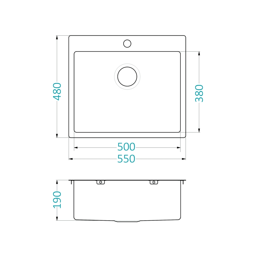 ALVEUS 1124382 - Kitchen sink QUARTO 55x48 cm satin