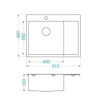 ALVEUS 1124383 - Kitchen sink QUARTO 61,5x48 cm satin