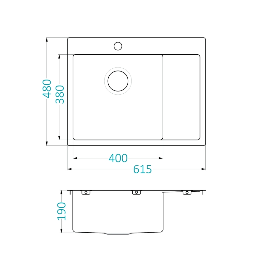 ALVEUS 1124383 - Kitchen sink QUARTO 61,5x48 cm satin