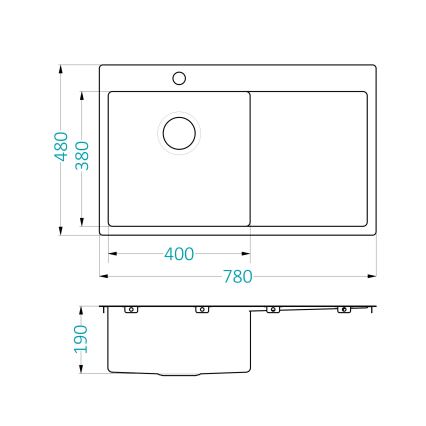 ALVEUS 1124384 - Kitchen sink QUARTO 78x48 cm satin