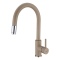 ALVEUS 1129020 - Sink tap with pull-out sprayer DELOS 38 cm granite/beige