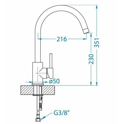 ALVEUS 1129039 - Sink tap ROXA 35,1 cm granite/black