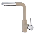 ALVEUS 1129045 - Sink tap with pull-out sprayer SIROS 29,7 cm granite/beige