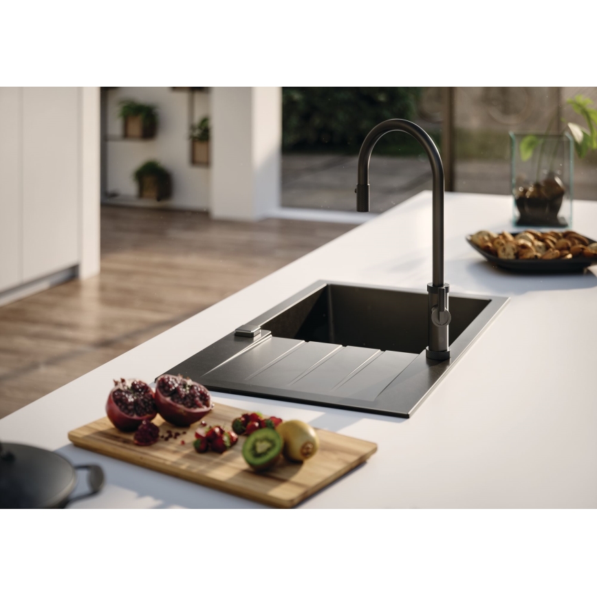 ALVEUS 1132179 - Sink tap with pull-out sprayer NERINA 46,8 cm black
