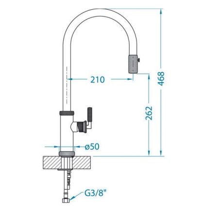 ALVEUS 1132179 - Sink tap with pull-out sprayer NERINA 46,8 cm black