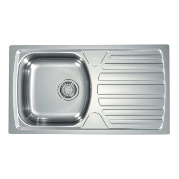 ALVEUS 1136539 - BASIC kitchen sink 78 x 43.5 cm, satin-finish stainless steel, large drain