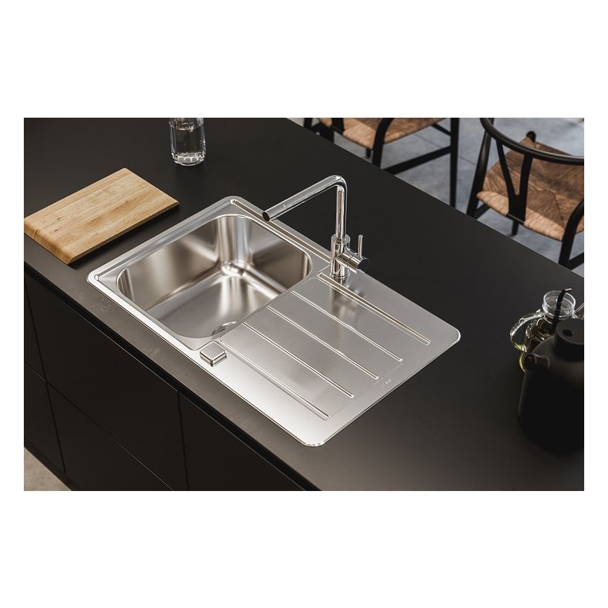 ALVEUS 1136608 - Kitchen sink LINE 79x50 cm stainless steel/satin, without eccentric