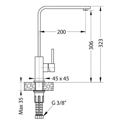 ALVEUS 1136742 - Sink tap AFRA 32,3 cm granite/black