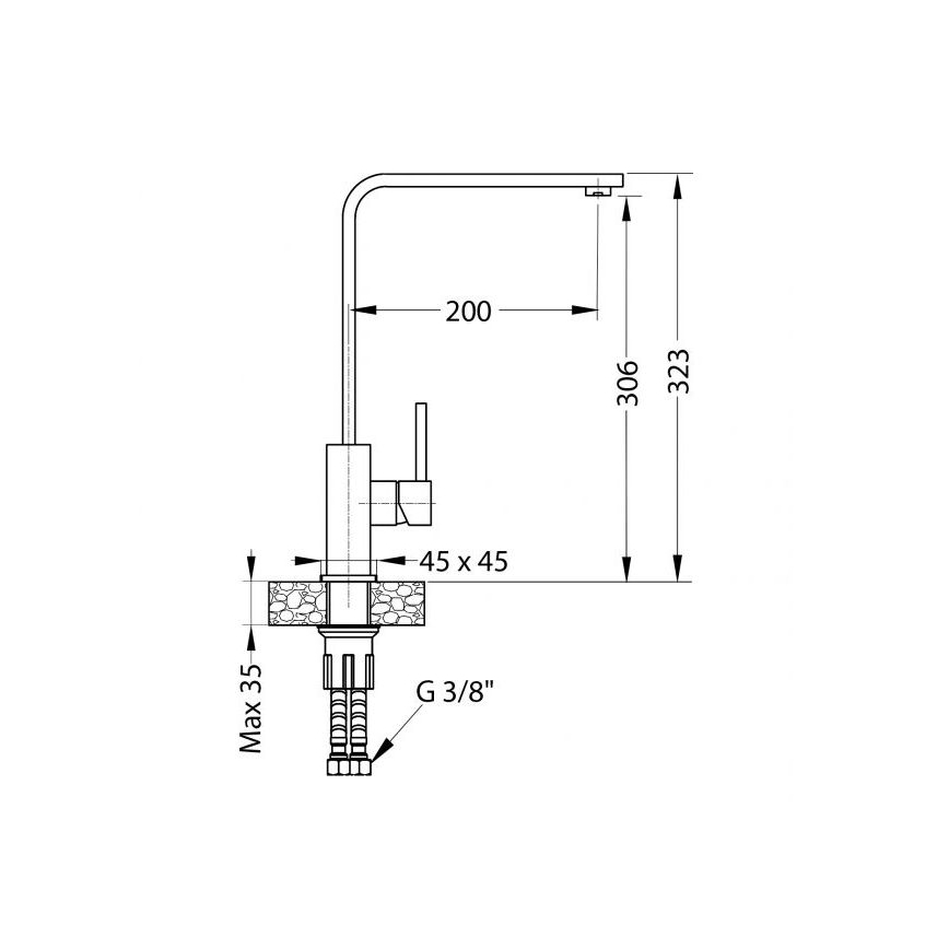 ALVEUS 1136742 - Sink tap AFRA 32,3 cm granite/black