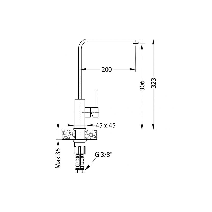 ALVEUS 1136743 - Sink tap AFRA 32,3 cm granite/beige