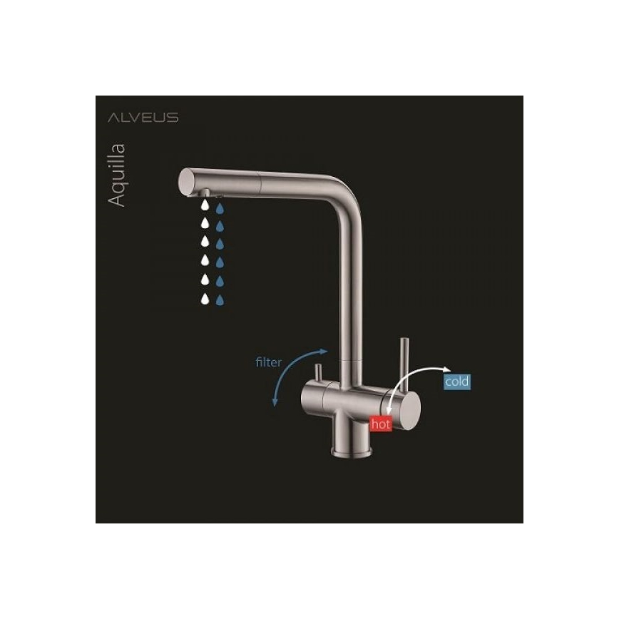 ALVEUS 1139807 - Sink tap AGUILA 33,3 cm granite/beige