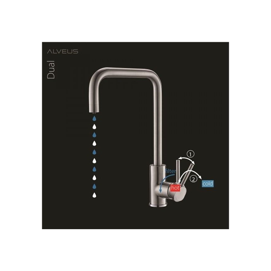 ALVEUS 1139811 - Sink tap DUAL 37 cm granite/beige