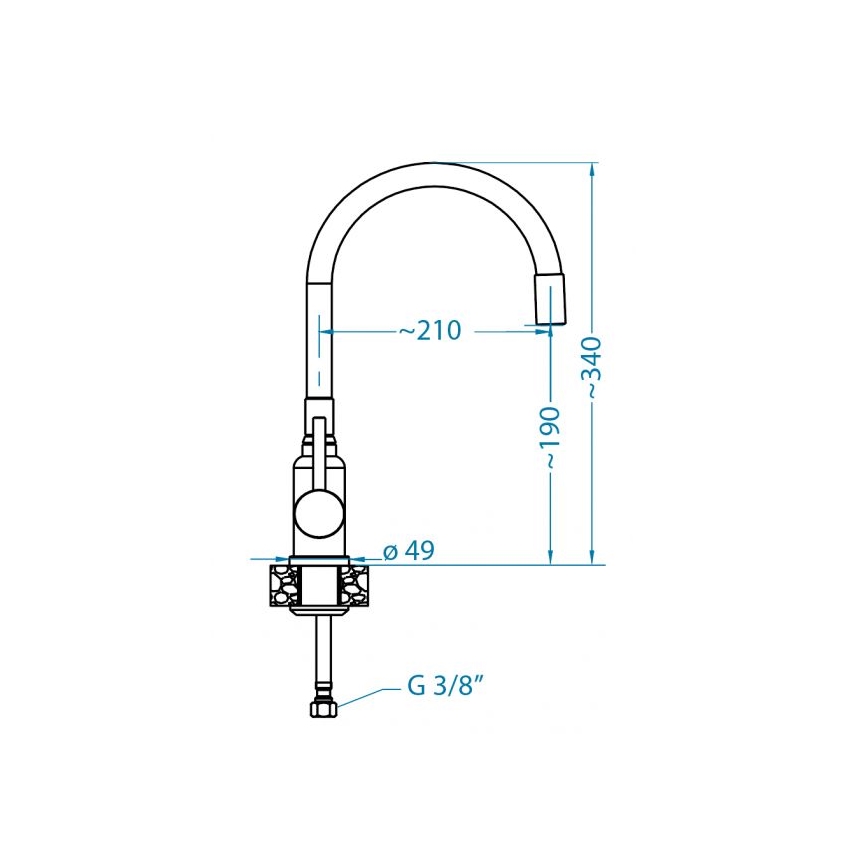 ALVEUS 1144428 - Sink tap with flexible arm MINTAS 34 cm shiny chrome/beige