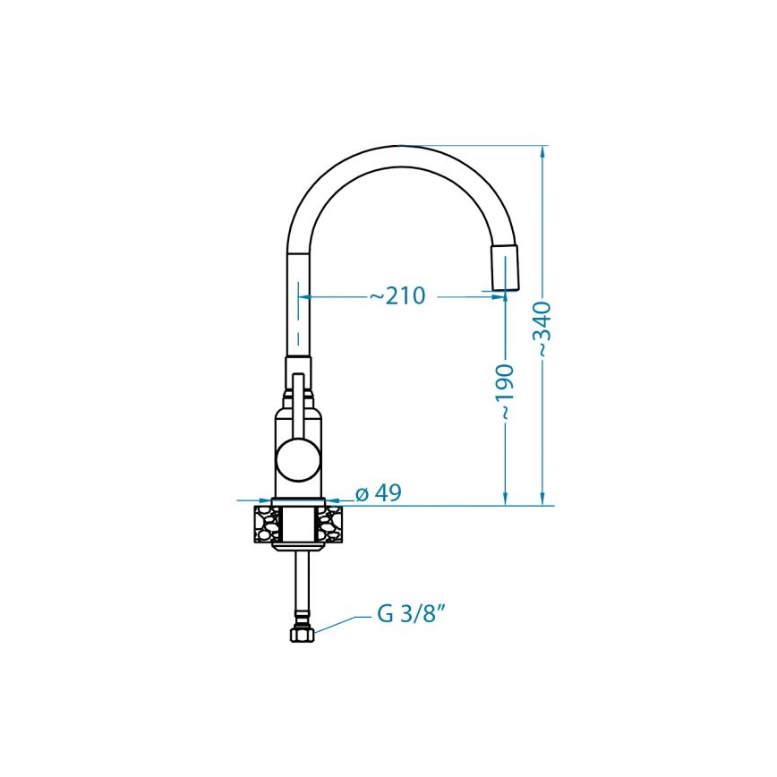 ALVEUS 1144429 - Sink tap with flexible arm MINTAS 34 cm brushed steel/beige