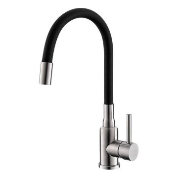 ALVEUS 1144432 - Sink tap with flexible arm MINTAS 34 cm brushed steel/black