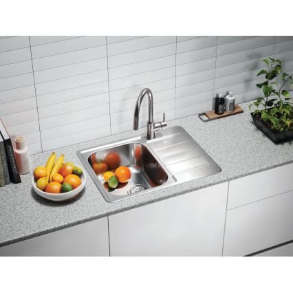 ALVEUS 1144603 - Kitchen sink LINE 61,5x50 cm matte steel/satin, without eccentric