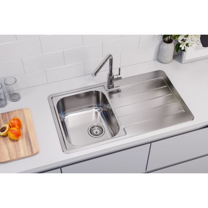 ALVEUS 1144640 - Kitchen sink LINE 86x50 cm matte steel/satin, without eccentric