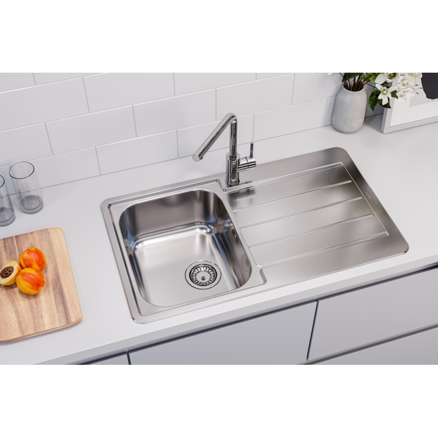 ALVEUS 1144640 - Kitchen sink LINE 86x50 cm matte steel/satin, without eccentric