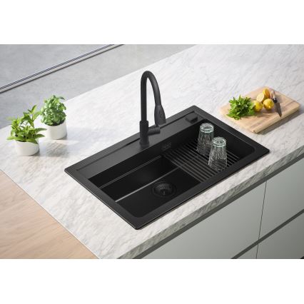ALVEUS 1148163 - Kitchen sink ATROX 79x50 cm granite/black