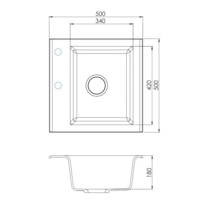 ALVEUS 1149111 - Kitchen sink GEM 50x50 cm granite/beige