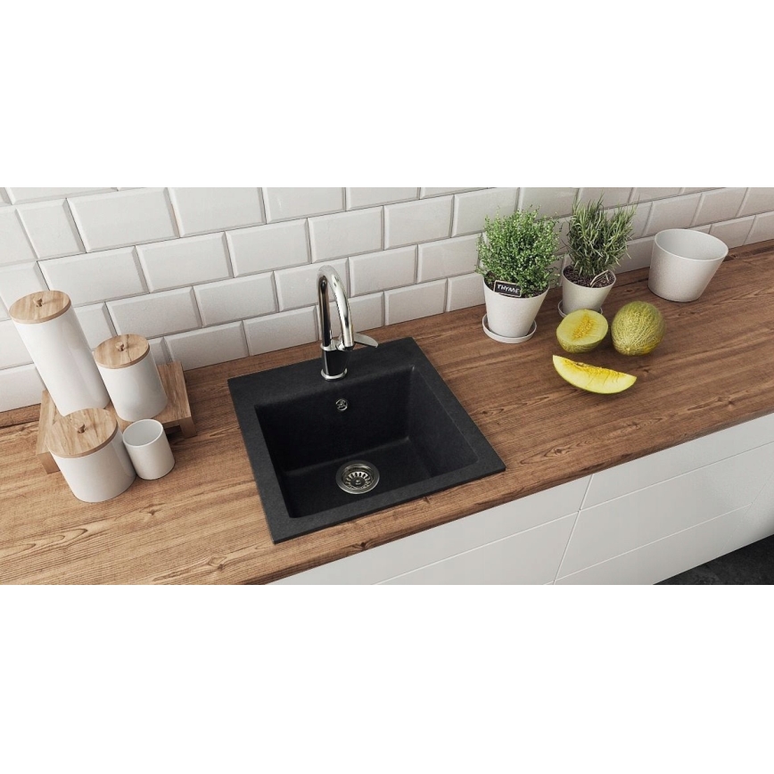 ALVEUS 1149113 - Kitchen sink GEM 50x50 cm granite/black